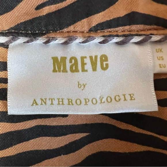 ANTHROPOLOGIE Maeve Tigresa Shirtdress Sleeveless Knee Length Tiger Print Size 6 - Picture 10 of 14
